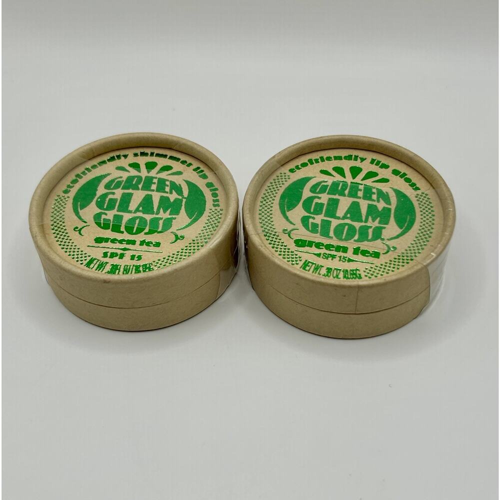 ~*New/Sealed*~Green Glam Gloss with Green Tea Ecofriendly Lip Gloss SPF15 - 2pk